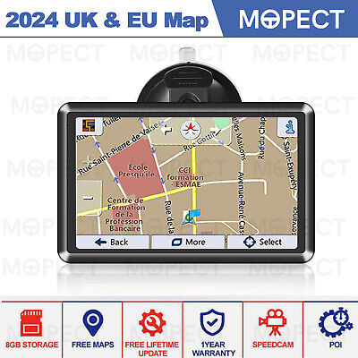 5" 8GB Sat Nav Car Truck GPS Navigation Touch Screen Free Lifetime UK Map 2024
